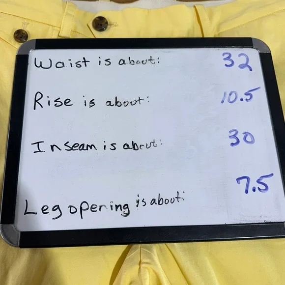 Brooks Brothers Men's Yellow Supima Cotton Slim Fit Chinos Pants Golf W32 L30 - Picture 7 of 8